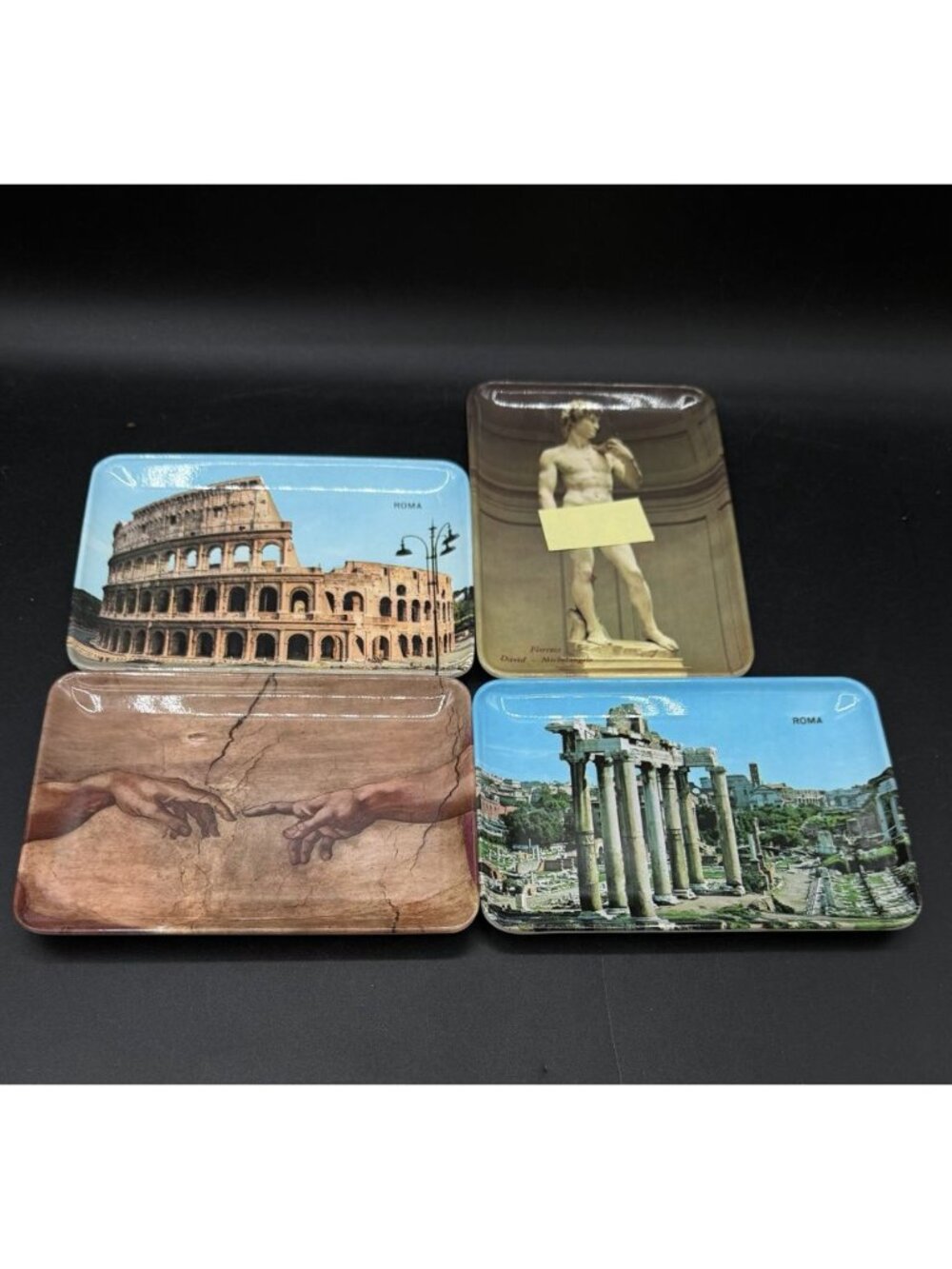 Mebel Italy Melamine Tray 4 Roma Florence David Creation Of Adam Colosseum Forum